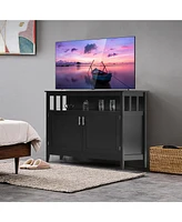 Costway Kitchen Sideboard Buffet Server Cupboard Storage Cabinet with 2 Doors