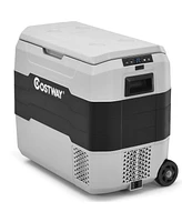 Costway 42 Qt Portable Car Refrigerator Dual-Zone Cooler