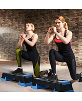 Costway Aerobic Exercise Stepper Trainer W/Riser Adjustable Height