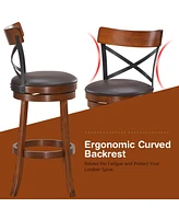 Costway Set of 2 Bar Stools Swivel 29.5'' Dining Bar Chairs