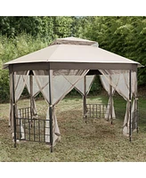 Costway 10'x12' Patio Gazebo Canopy Shelter Double Top Netting Sidewalls