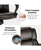 Costway Executive Leather Office Chair Adjustable Computer Desk Chair