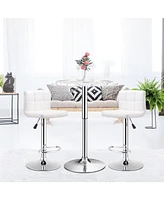 Sugift 360° Swivel Cocktail Pub Table with Sliver Leg and Base