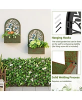 Set of 2 Decorative Raised Garden Bed for Climbing Plants