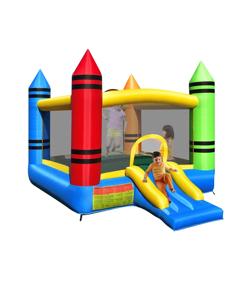 Slickblue Kids Inflatable Bounce House with Slide and Ocean Balls Not Included Blower