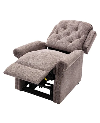 Mondawe Power Recliner Chair Chenille Knit Fabric Upholstered Powered Reclining Massage Chair with with 8-Point Massage