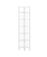 Tribesigns 6 Tier Corner Shelf, Modern Corner Bookshelf Small Bookcase Corner Storage Rack Plant Stand for Living Room, Home Office, Kitchen, Small Sp