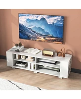 Costway 59" Wood Tv Stand Console Storage Entertainment Media Center with Shelf