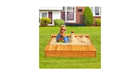 Slickblue Kids Outdoor Playset Backyard Cedar Sandbox