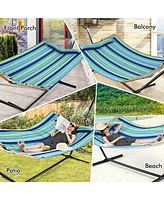 Patio Hammock Foldable Portable Swing Chair Bed with Detachable Pillow