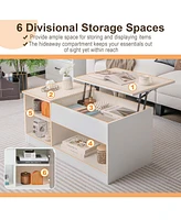 Costway Lift-Top Coffee Table Modern Cocktail Table with Lift Tabletop for Home Office