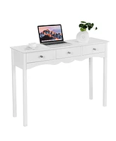 Costway Console Table Hall table Side Table Desk Accent Table 3 Drawers Entryway