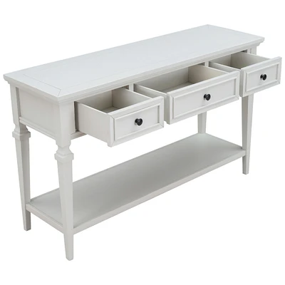 Simplie Fun Classic Retro Style Console Table With Three Top Drawers And Open Style Bottom Shelf