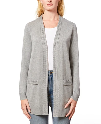 Melissa Paige Women's Braided-Trim Open-Front Cardigan