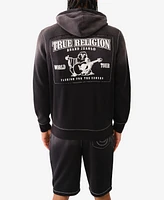 True Religion Men's Worn Applique Big T Zip Sweatshirt