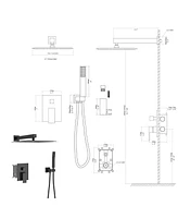 Streamdale Furniture Shower Set - 10 Inch Square Shower Set, Dual Shower Heads, Simple Classic Shaped, Matte Black