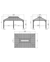 Streamdale Furniture 12'X18' Hardtop Gazebo with Curtains and Netting