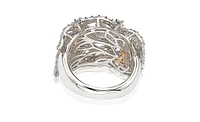 Suzy Levian New York Sterling Silver Cubic Zirconia Pave Leaf Ring