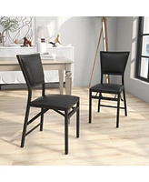 Set of 2 Metal Folding Dining Chair with Space Saving Design