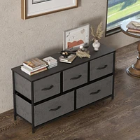 Bedroom Storage Tower with 5 Fabric Drawers