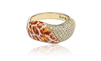 Suzy Levian New York Sterling Silver Cubic Zirconia Pave Leopard "Wild Side" Ring