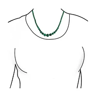 Bling Jewelry Elegant Simple Graduated Round Bead Ball Basic Green Strand Necklace For Women Silver Plated Clasp 16-18 Inches