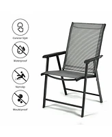 Sugift Set of 2 Outdoor Patio Folding Chairs