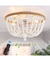 Simplie Fun Boho Bladeless Ceiling Fan With Light With 5 Bulbs