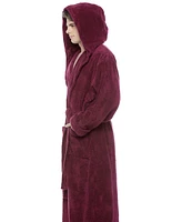 Arus Men's Thick Full Ankle Length Hooded Turkish Cotton Bathrobe