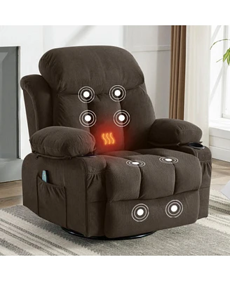 Simplie Fun Massage Recliner Sofa with Usb and Cup Holders