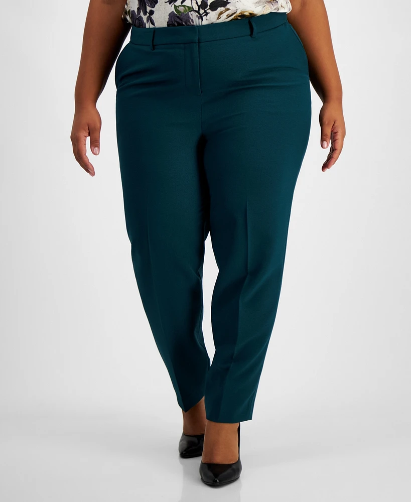 Tahari Asl Plus Classic Straight-Leg Mid-Rise Pants