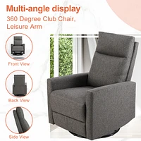 Manual Recliner Chair Winback Single Sofa, Grey