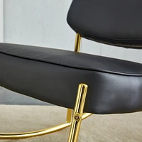 Pu Rocking Chair with Cushioned Seat and Gold Legs