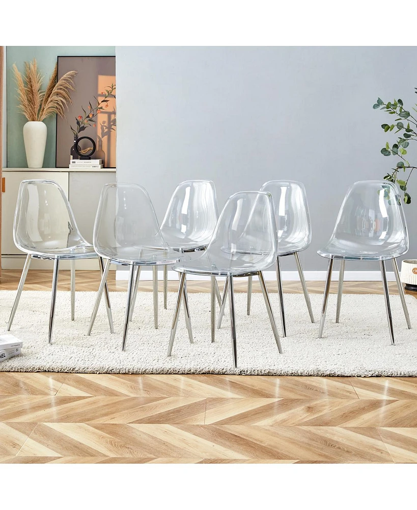 Simplie Fun 6-Piece Modern Minimalist Chair Set