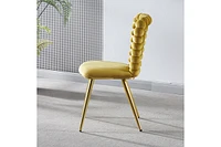Chair set with iron legs, cushion, and backrest, for dining, living, cafe