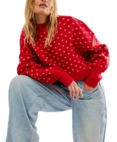 Free People Women's Patterned Easy Street Cropped Sweater