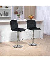 Simplie Fun Bar Stools With Back And Footrest Counter Height Dining Chairs Set of 2