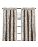 Kate Aurora Royal Living 2 Piece Rod Pocket Damask Design 95% Blackout Curtain Panels
