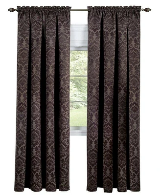 Kate Aurora Royal Living 2 Piece Rod Pocket Damask Design 95% Blackout Curtain Panels