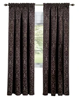 Kate Aurora Royal Living 2 Piece Rod Pocket Damask Design 95% Blackout Curtain Panels