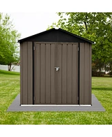 Simplie Fun Out Storage Sheds 4FT×6FT Apex Roof Brown + Black