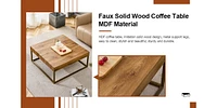Rectangular coffee table and dining table for restaurants and living rooms, 31.5"x31.5"x14.37"