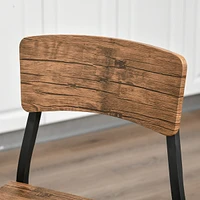 Industrial 3-Piece Bar Table Set with Steel Chairs