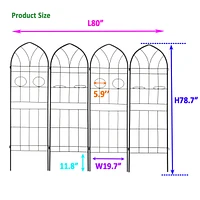 78.7" X 19.7" Metal Garden Trellis for Climbing Plants