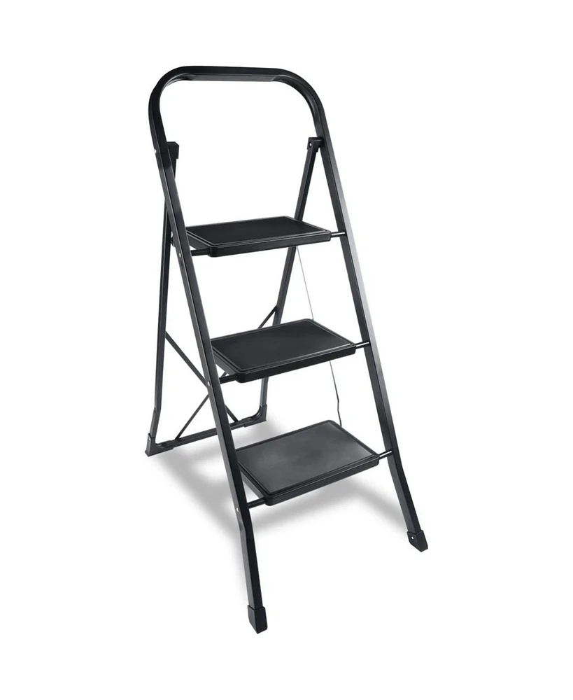 Simplie Fun 3 Step Ladder, Folding Step Stool With Wide Anti-Slip Pedal, 330 Lbs Sturdy Steel Ladder