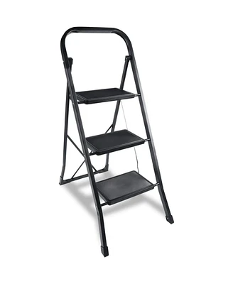 Simplie Fun 3 Step Ladder, Folding Step Stool With Wide Anti-Slip Pedal, 330 Lbs Sturdy Steel Ladder