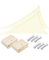 2 Pack Ft 97% Uv Block Triangle Sun Shade Sail Canopy Cover Net Outdoor Yard