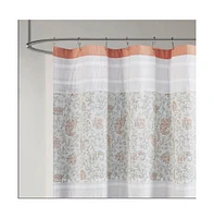 Home Outfitters Blush 100% Cotton Percale Shower Curtain 72"W x 72"L, Shower Curtain for Bathrooms, Shabby Chic