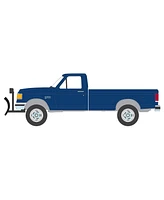 Greenlight Collectibles 1/64 1991 Ford F-250 Xl 4x4 with Snow Plow, Blue Collar Series 13 35280-e