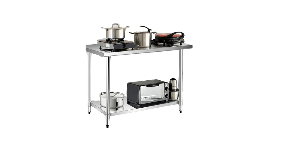 Slickblue 30 x 48 Inch Stainless Steel Food Preparation Kitchen Table